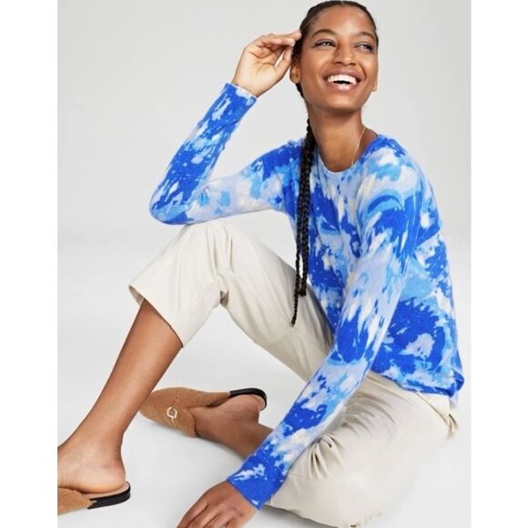 Charter Club 100% cashmere tie dye sweater - Picture 1 of 7